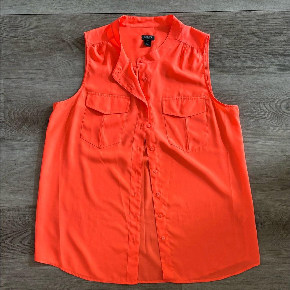 J. Crew Vibrant Orange Sleeveless Blouse